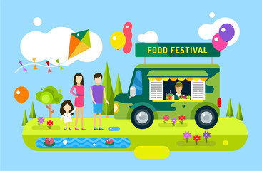 Happy family holiday or weekend summer time. Natural healthy