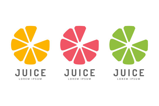 Lime Or Lemon Fruit Drink Logo Icon Template Design. Fresh