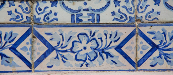 Detail of some typical portuguese tiles