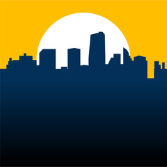 Beautiful Dawn of the City Vector Background