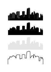 City Building Skyline Silhouette Variation Package