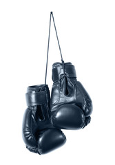 Black boxing gloves isolated