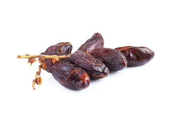 Medjool dates from above isolated on white background