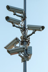 Security cctv cameras on pylon
