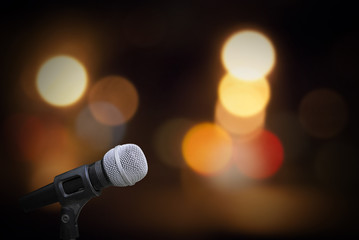Microphone on stage background