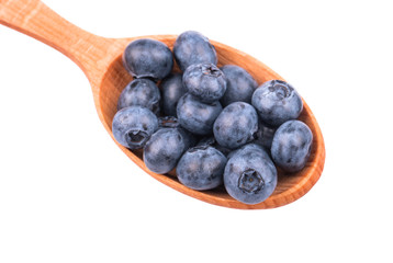 Blueberries in a spoon