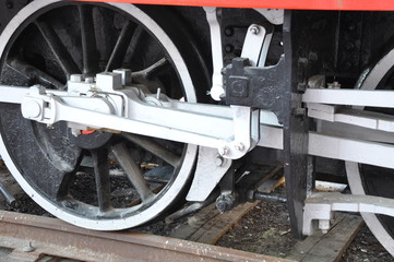 Rueda de locomotora antigua