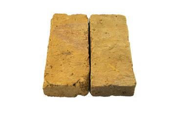 two red bricks , isolate on white background