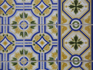 Detail of some typical portuguese tiles