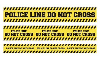 Fototapeta premium Police Line. Caution lines isolated. Warning tapes. Danger signs. Vector illustration.