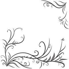 Monochrome background with floral elements