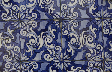 Detail of some typical portuguese tiles