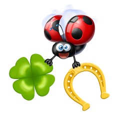 Naklejka premium coccinella ferro di cavallo