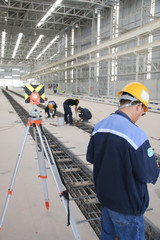 Working atmosphere in the construction, installation and safety of crane industrial.