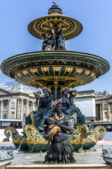 Fototapeta na wymiar Fontaines de la Concorde (1840) on Place Concorde in Paris.