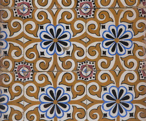 Detail of some typical portuguese tiles