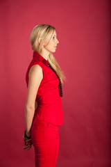 Fototapeta premium Girl in a red