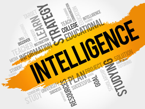 Intelligence word cloud, education concept