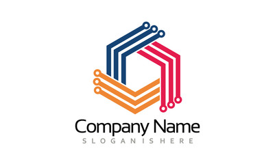 Fototapeta premium Abstract Internet Cube Logo Template