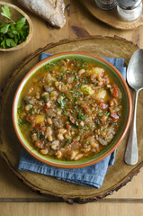 French bean and vegetable soup