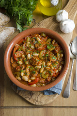 Chorizo and cannellini bean stew