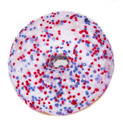 Donut with sprinkles isolated on white background