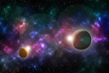 Obraz na płótnie Canvas planets and stars