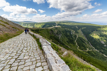 On the trail near Pec Pod Snezkou in Krkonose mountains, Czech Republic
