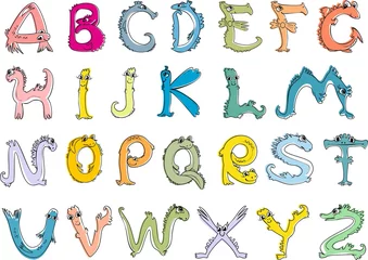 Meubelstickers Alfabet alfabet in de vorm van dieren