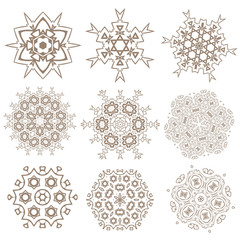 Set of Mandalas. Ethnic decorative elements. Islam, Arabic, Indi
