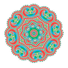 Beautiful Indian floral ornament. Mandala.