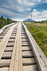 Fototapeta premium On the trail near Pec Pod Snezkou in Krkonose mountains, Czech Republic 