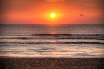 Sunrise at the beautiful white beach in Punta do Ouro in Mozambique, Africa
