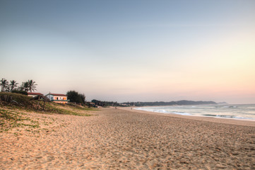 Sunrise at the beautiful white beach in Punta do Ouro in Mozambique, Africa
