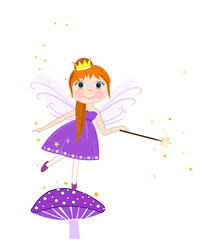 Beautiful purple fairy girl vector background