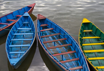 Fototapeta na wymiar Wooden boats on the water
