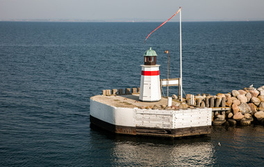 Small lighthouse on Aeroe island, Denmark