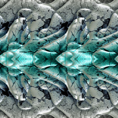 Abstract seamless rippling pattern reminiscent of molten cracked metal