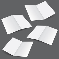 Blank two fold template in four different views