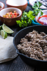 Preparation of classic street food burritos