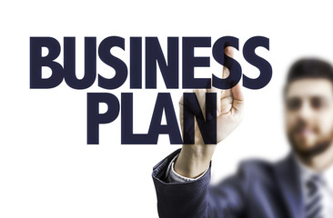 Business man pointing the text: Business Plan