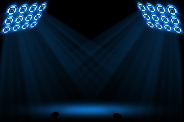 Blue stage spotlights., light show at the Concert - 88892611