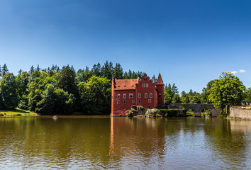 Fototapeta na wymiar The red chateau Cervena Lhota in the the Czech Republic 