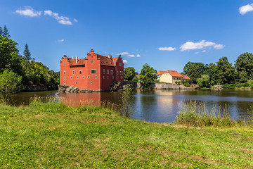 The red chateau Cervena Lhota in the the Czech Republic
