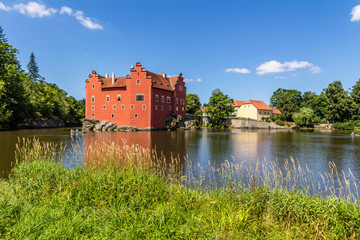 Naklejka na ściany i meble The red chateau Cervena Lhota in the the Czech Republic 