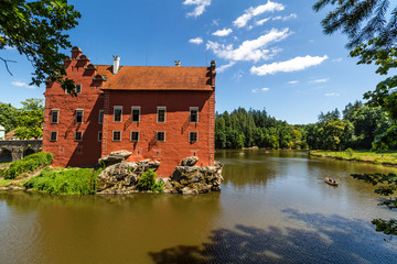 Naklejka na ściany i meble The red chateau Cervena Lhota in the the Czech Republic 