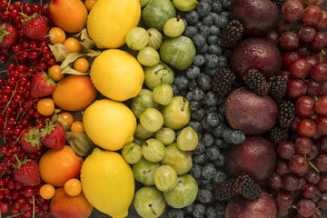 Rainbow mixed fruits