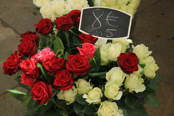 Roses at a market