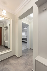 White corridor in modern flat
