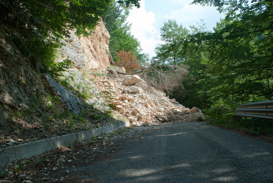 Road landslide